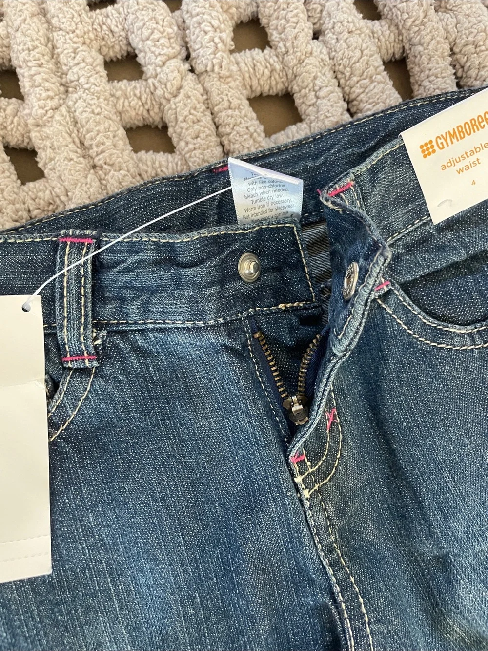 Gymboree Dark Blue Flare Jeans with Colorful Button Accents